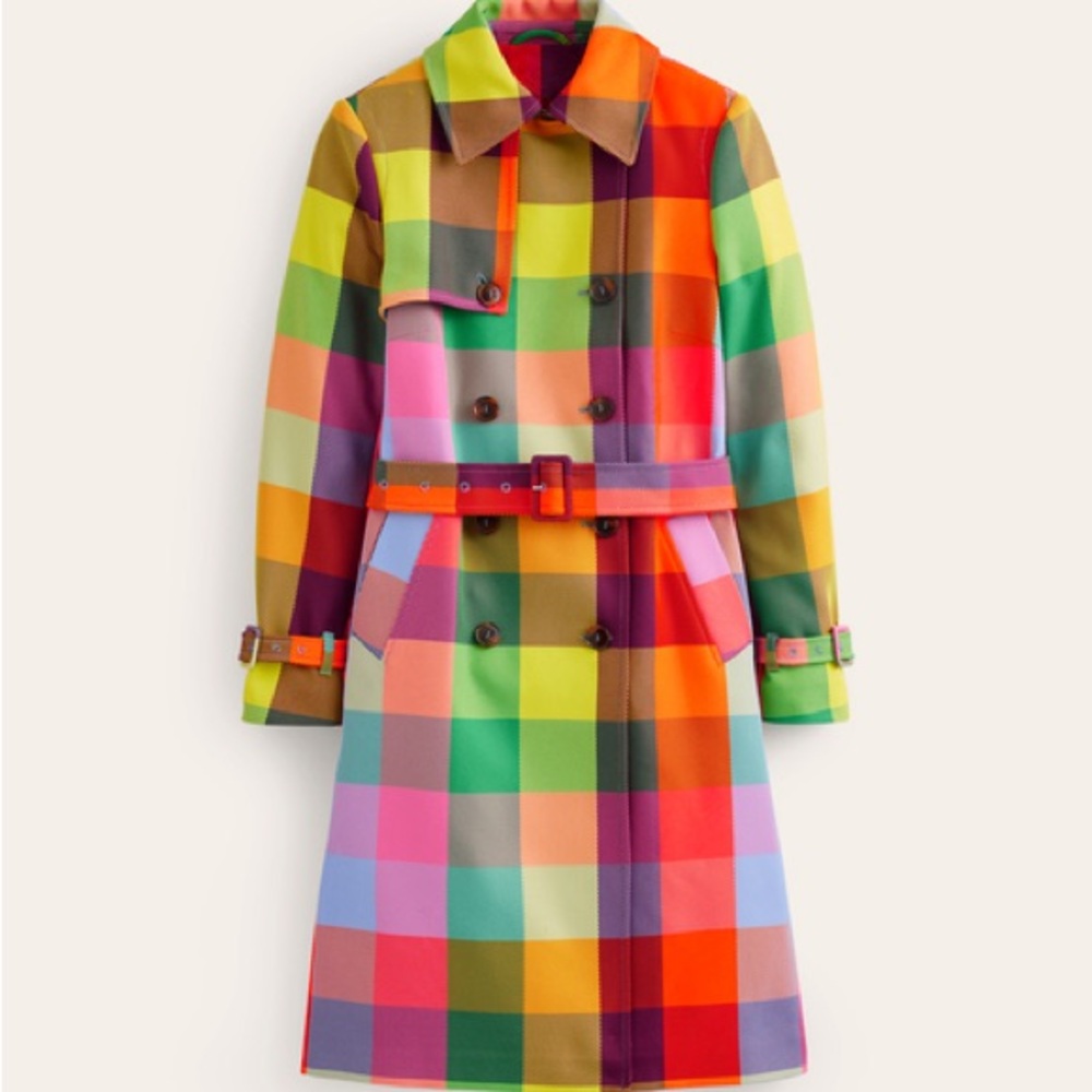 Boden Neon Belted Trench Coat Size 14P UK / 10P US BNWT